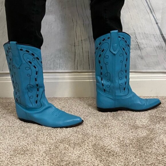 Seychelles Turquoise Boots 8.5--Super Cute! - Picture 2 of 10
